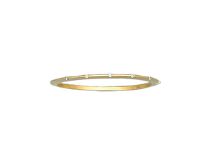18k Yellow Gold Bar Set Diamond Bangle 0.37ctw
